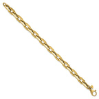 Fancy Rectangle Link Bracelet in 14K Yellow Gold, 8mm - Sophia Jewelers
