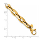 Fancy Rectangle Link Bracelet in 14K Yellow Gold, 8mm - Sophia Jewelers