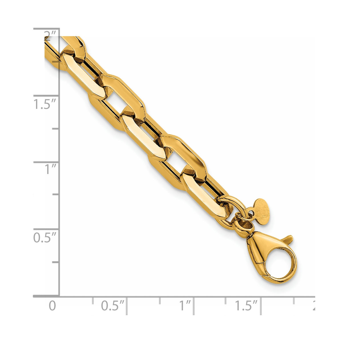 Fancy Rectangle Link Bracelet in 14K Yellow Gold, 8mm - Sophia Jewelers