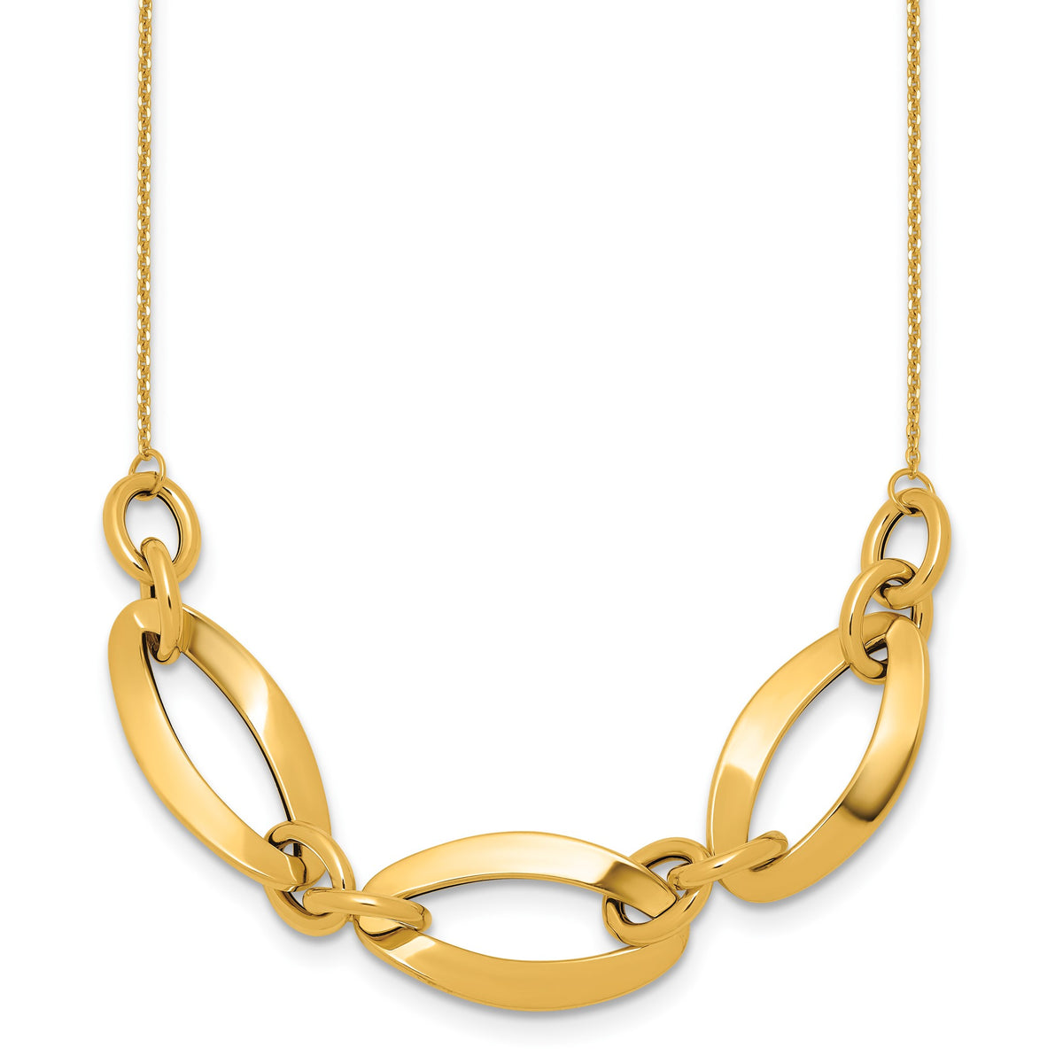 Oval Link Necklace in 14K Yellow Gold - Sophia Jewelers