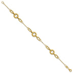 Mixed Link Necklace in 14K Yellow Gold, Textured - Sophia Jewelers