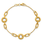Mixed Link Necklace in 14K Yellow Gold, Textured - Sophia Jewelers