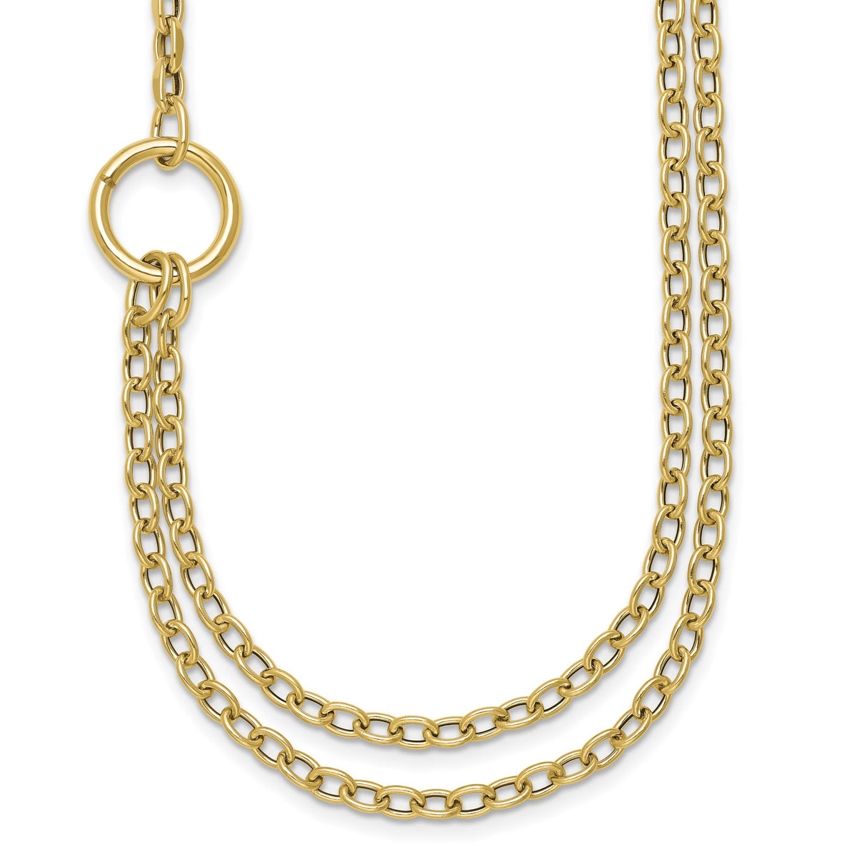 Multi-Strand Fancy Link Necklace in 14K Yellow Gold - Sophia Jewelers