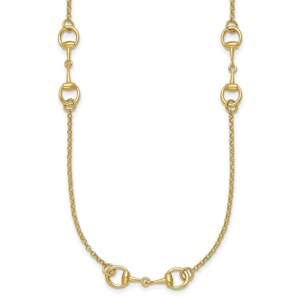 Stirrup Link Necklace in 14K Yellow Gold - Sophia Jewelers