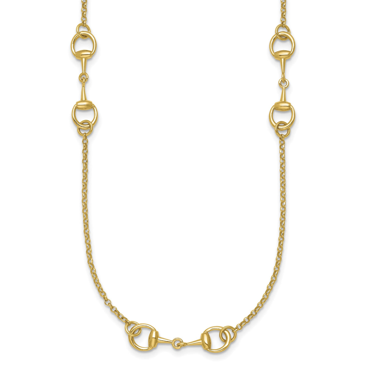 Stirrup Link Necklace in 14K Yellow Gold - Sophia Jewelers