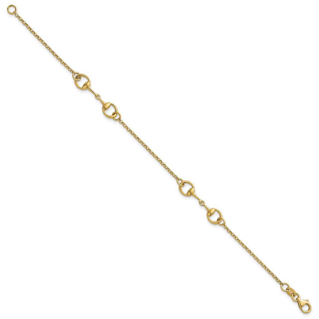 Stirrup Link Necklace in 14K Yellow Gold - Sophia Jewelers