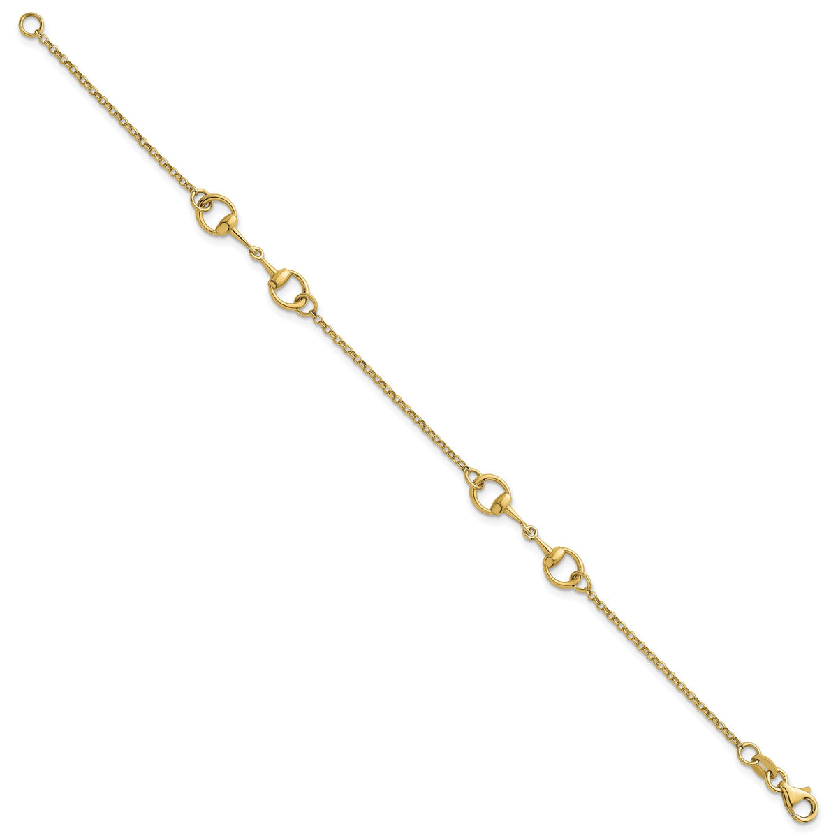 Stirrup Link Necklace in 14K Yellow Gold - Sophia Jewelers