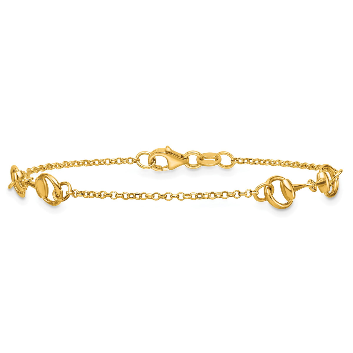 Stirrup Link Necklace in 14K Yellow Gold - Sophia Jewelers