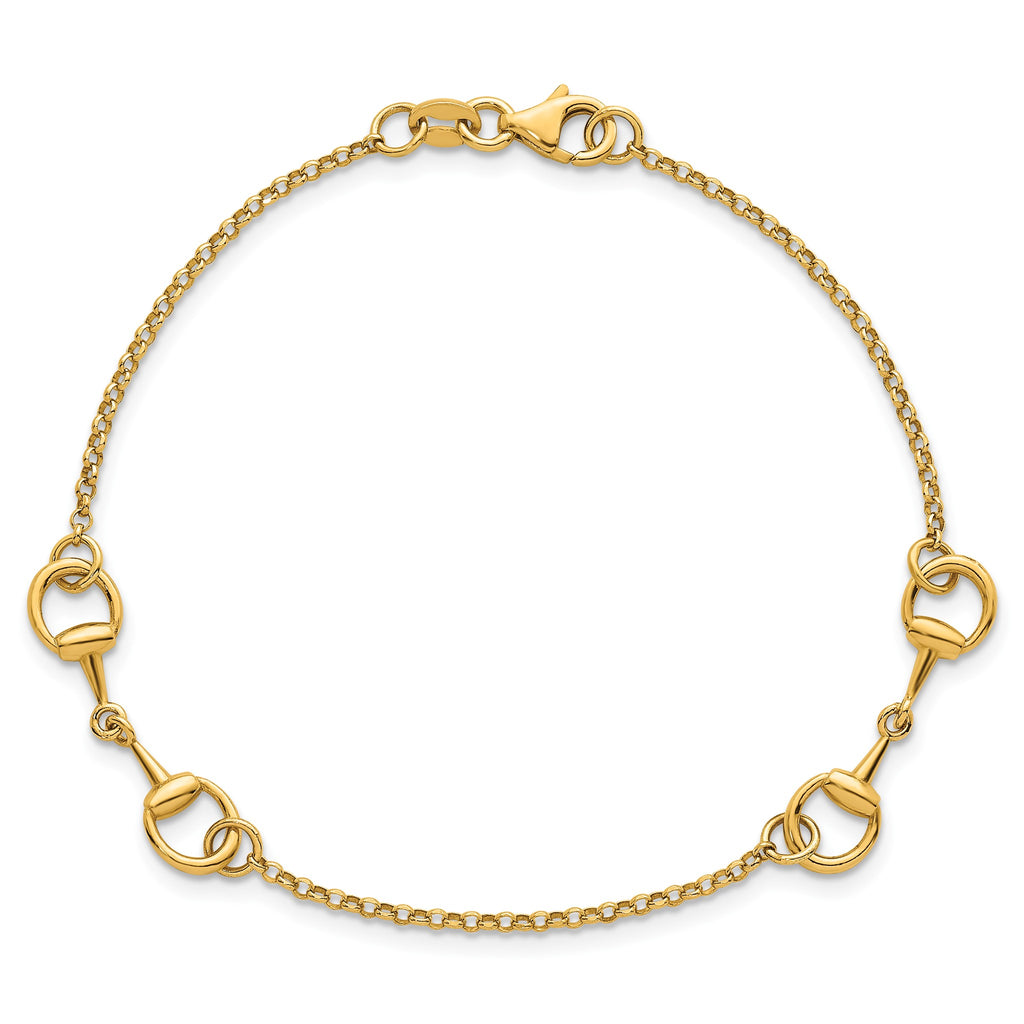 Stirrup Link Necklace in 14K Yellow Gold - Sophia Jewelers