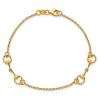 Stirrup Link Necklace in 14K Yellow Gold - Sophia Jewelers