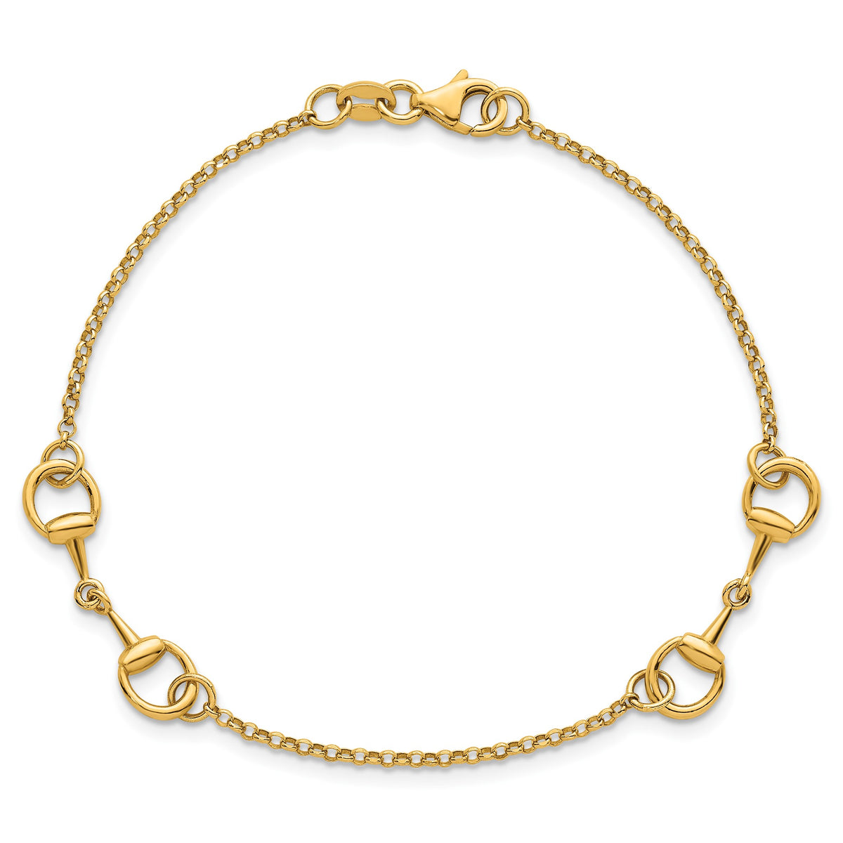 Stirrup Link Necklace in 14K Yellow Gold - Sophia Jewelers
