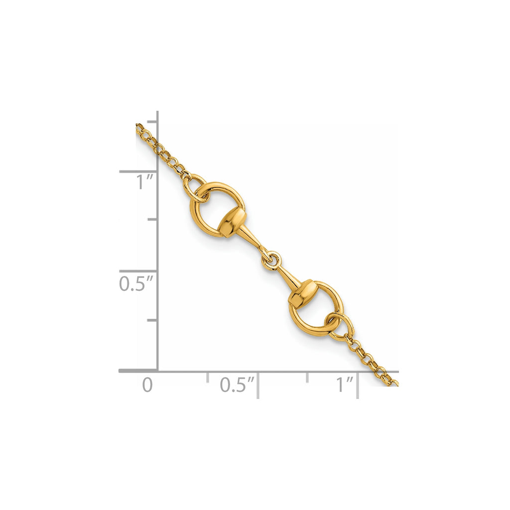 Stirrup Link Necklace in 14K Yellow Gold - Sophia Jewelers