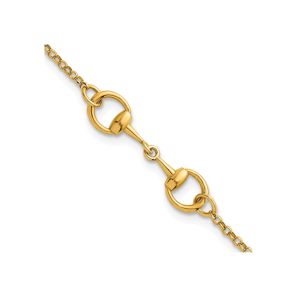 Stirrup Link Necklace in 14K Yellow Gold - Sophia Jewelers