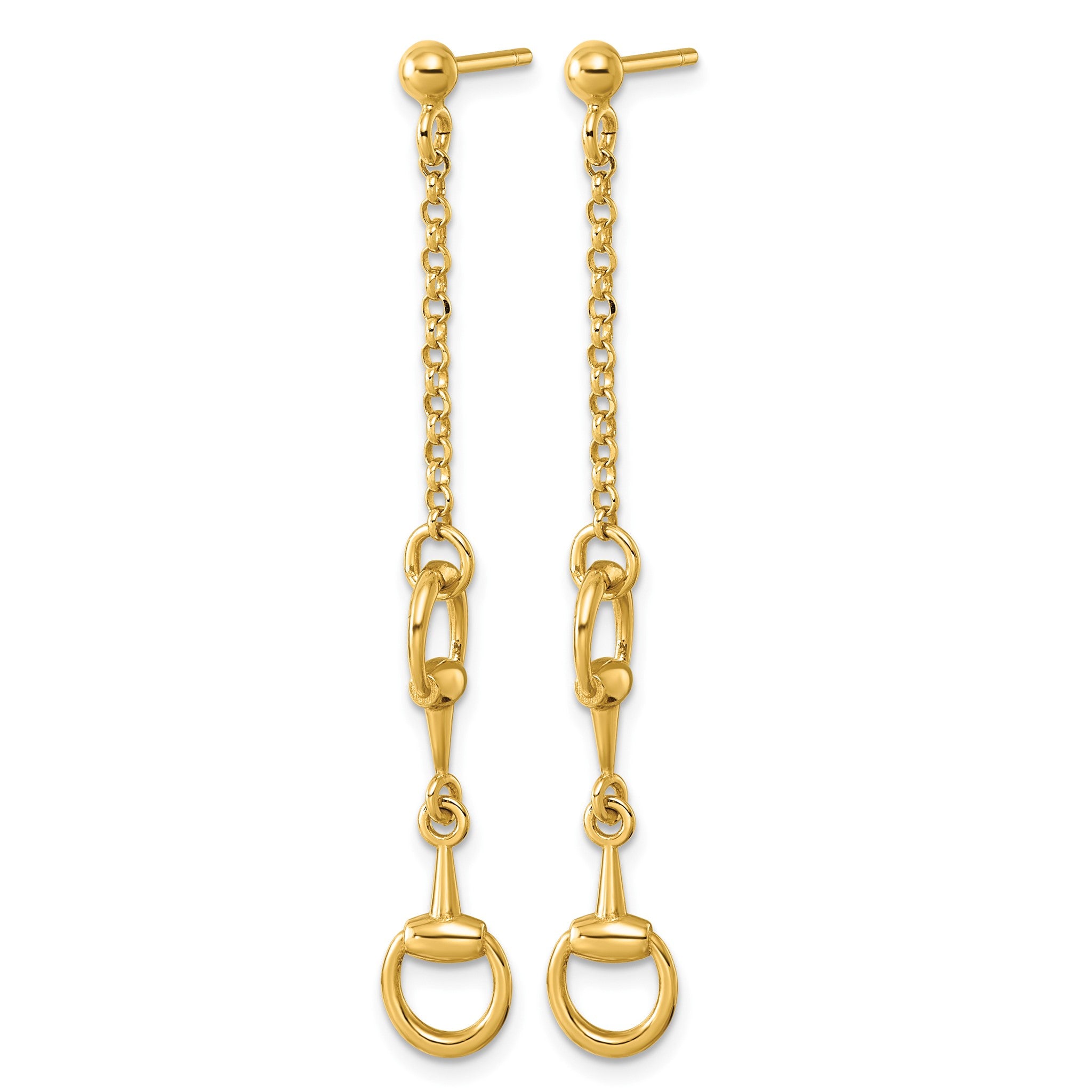 Stirrup Link Dangle Earrings in 14K Yellow Gold Secondary image