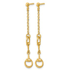 Stirrup Link Dangle Earrings in 14K Yellow Gold - Sophia Jewelers