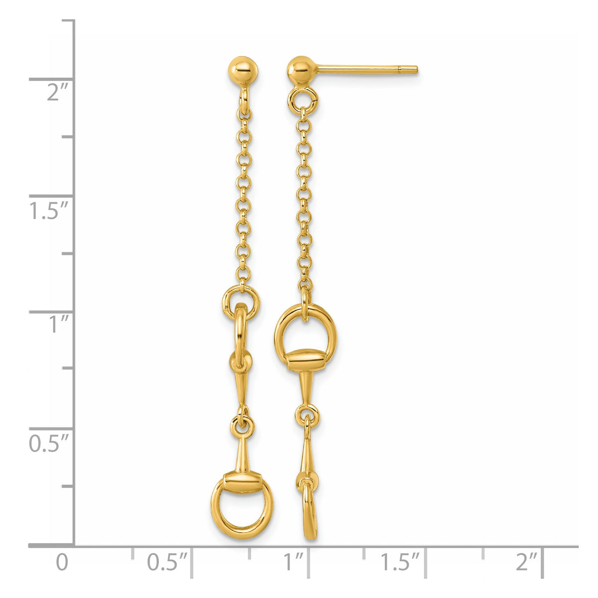 Stirrup Link Dangle Earrings in 14K Yellow Gold - Sophia Jewelers