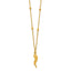 Ball Station Italian Horn Necklace in 14K Yellow Gold, 17 Inch - Sophia Jewelers