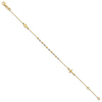Beaded Rosary Bracelet in 14K Two-Tone Gold - Sophia Jewelers