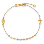 Beaded Rosary Bracelet in 14K Two-Tone Gold - Sophia Jewelers