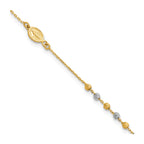 Beaded Rosary Bracelet in 14K Two-Tone Gold - Sophia Jewelers