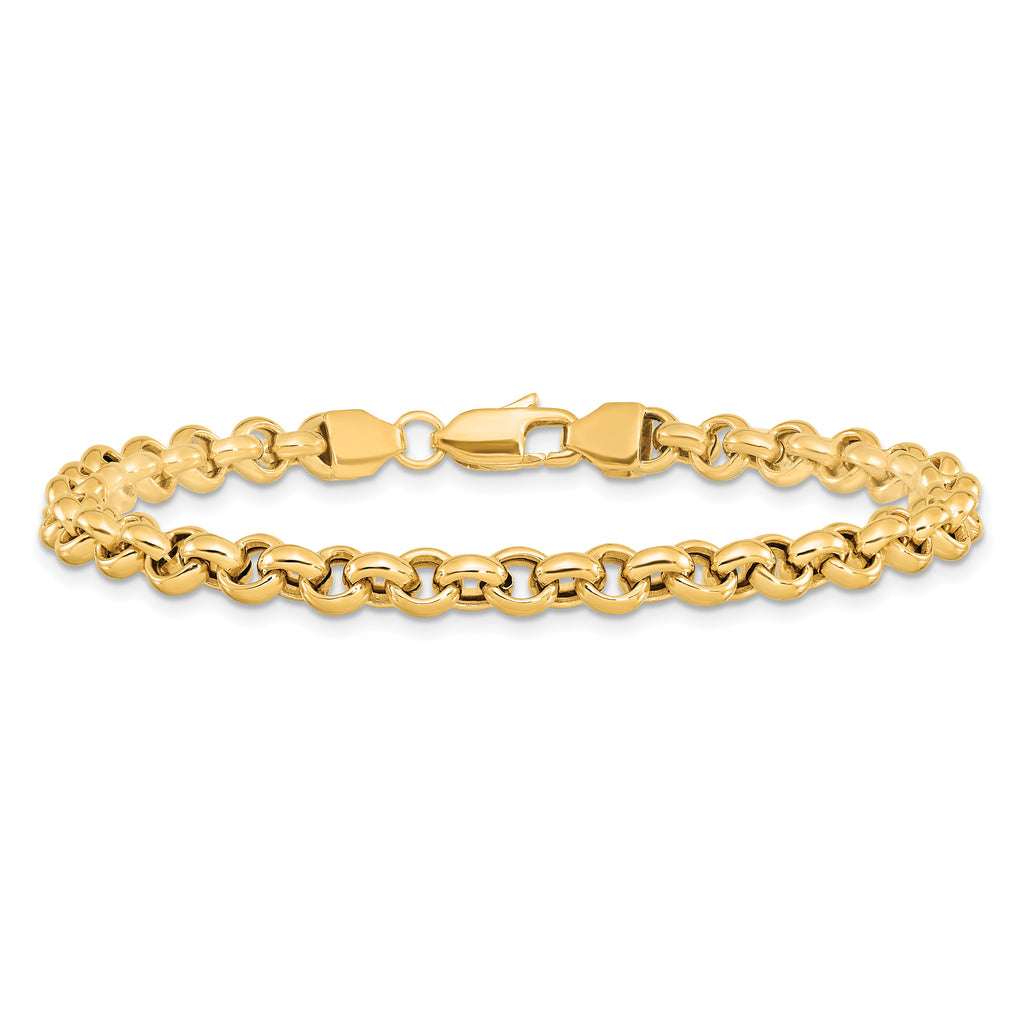 14K Yellow Gold Rolo Chain Bracelet 5mm