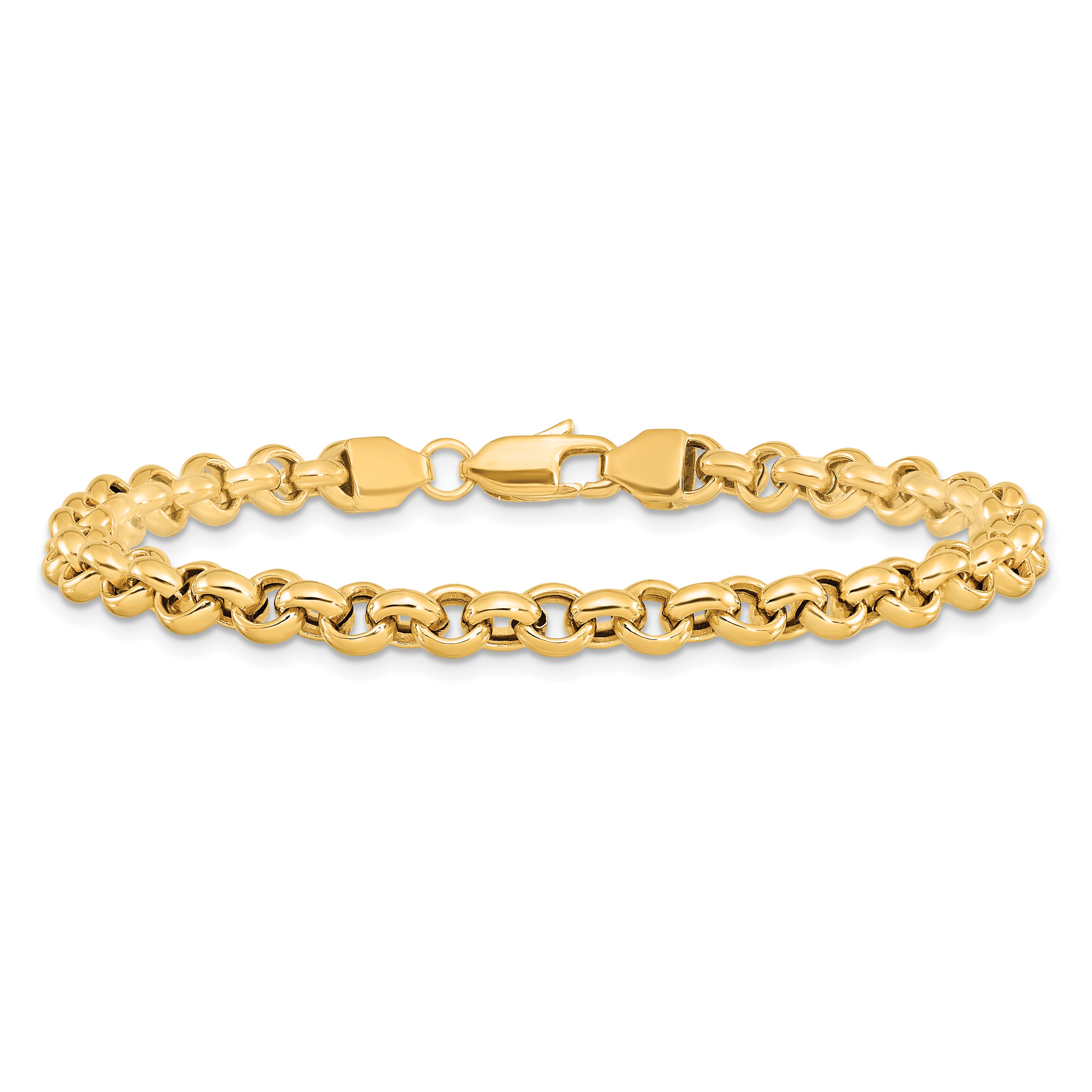 14K Yellow Gold Rolo Chain Bracelet 5mm