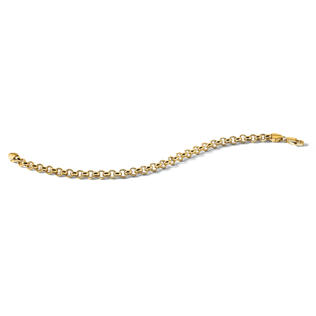 14K Yellow Gold Rolo Chain Bracelet 5mm