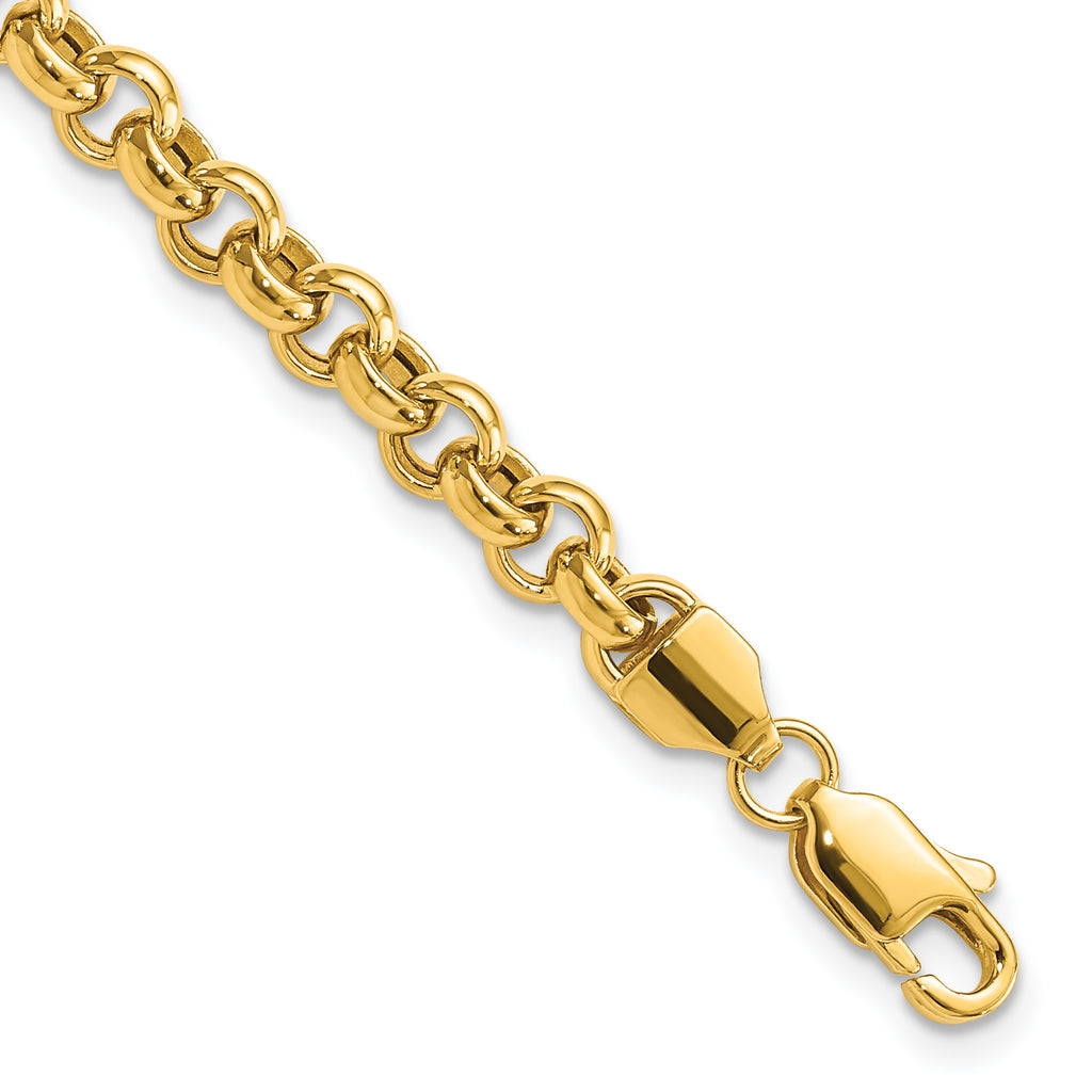 14K Yellow Gold Rolo Chain Bracelet 5mm