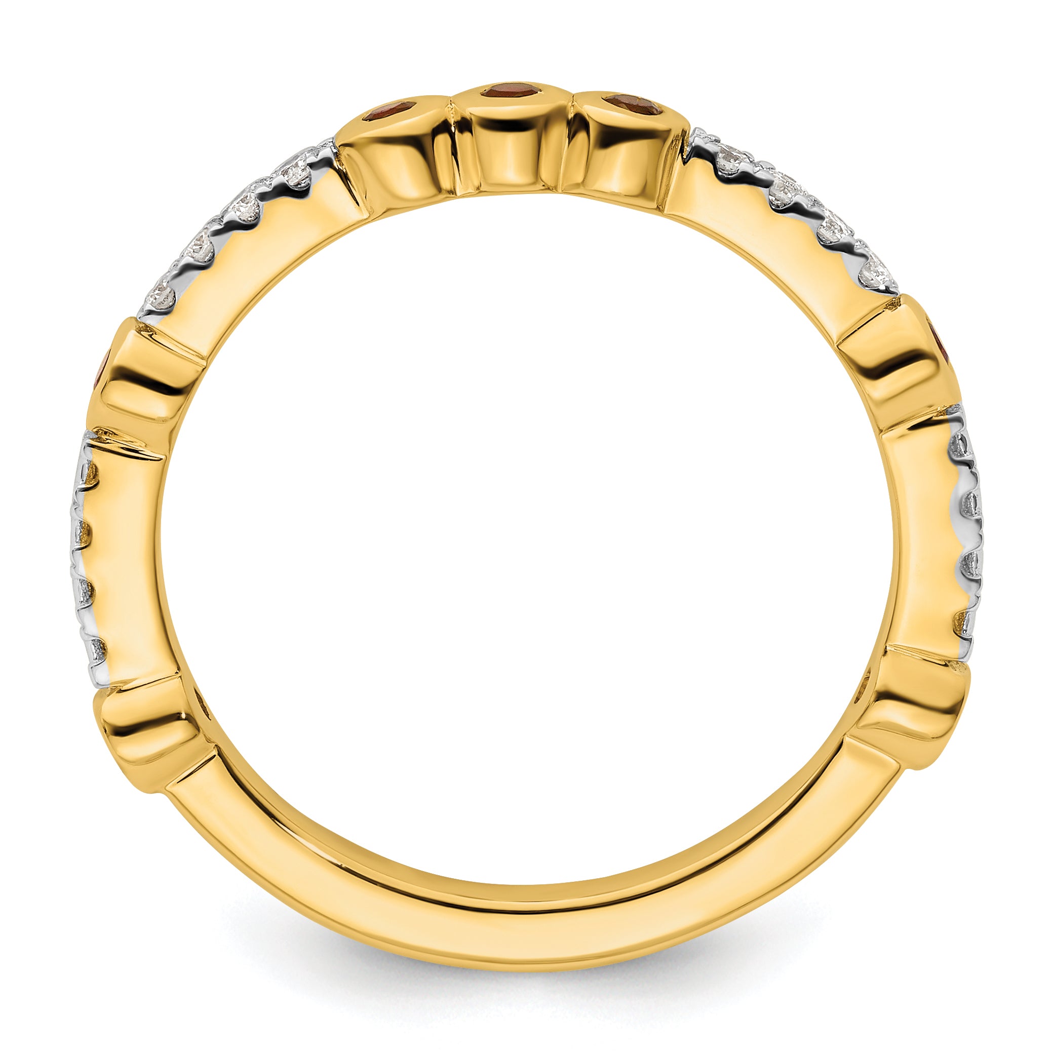 14k Stackable Expressions Garnet and Diamond Ring - Sophia Jewelers