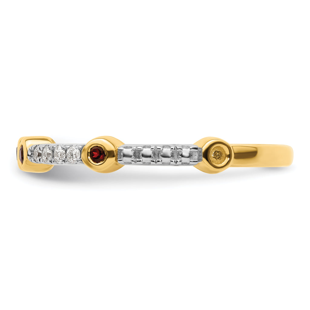 14k Stackable Expressions Garnet and Diamond Ring