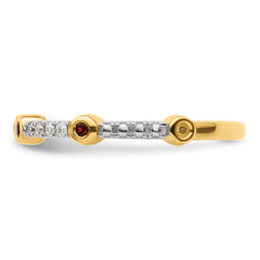 14k Stackable Expressions Garnet and Diamond Ring - Sophia Jewelers
