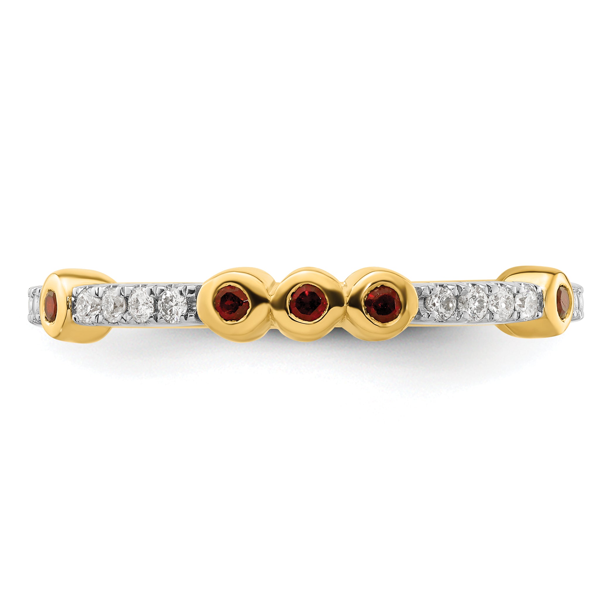 14k Stackable Expressions Garnet and Diamond Ring
