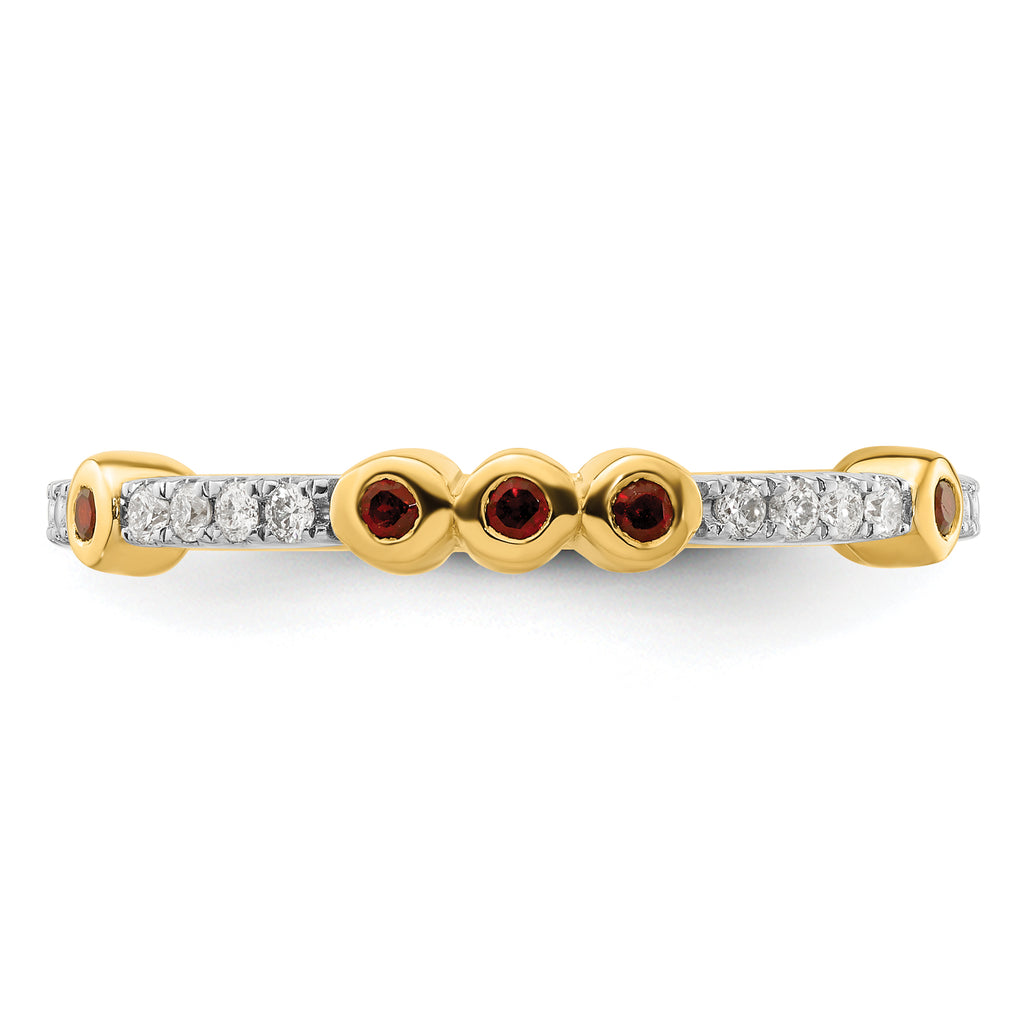 14k Stackable Expressions Garnet and Diamond Ring