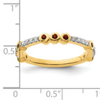 14k Stackable Expressions Garnet and Diamond Ring