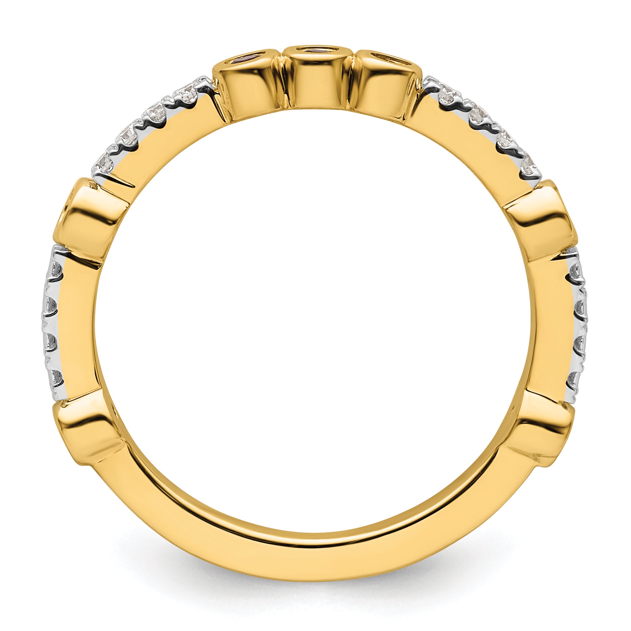 14k Stackable Expressions Amethyst and Diamond Ring Secondary image