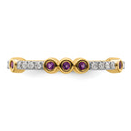 14k Stackable Expressions Amethyst and Diamond Ring