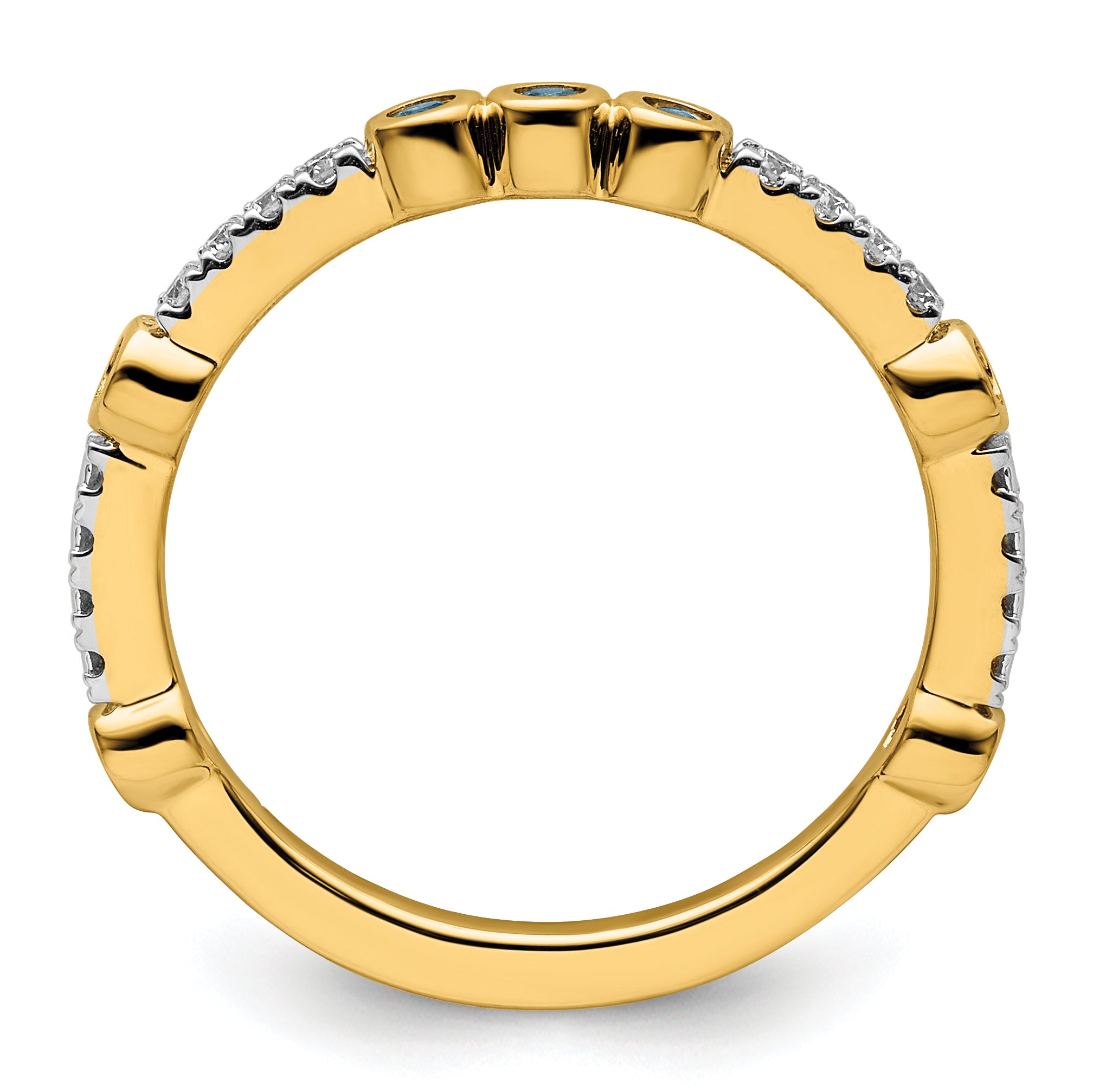 14k Stackable Expressions Aquamarine and Diamond Ring Secondary image