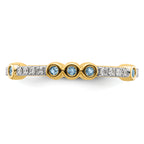 14k Stackable Expressions Aquamarine and Diamond Ring