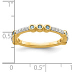 14k Stackable Expressions Aquamarine and Diamond Ring
