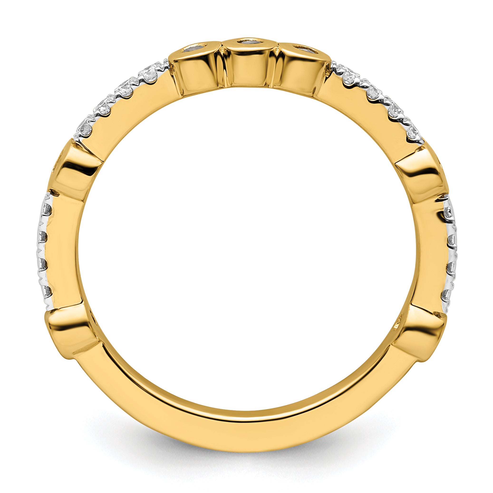 14k Stackable Expressions White Topaz and Diamond Ring Secondary image