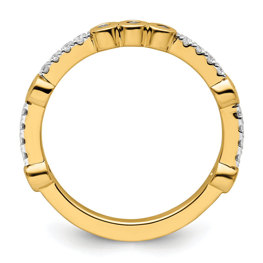14k Stackable Expressions White Topaz and Diamond Ring