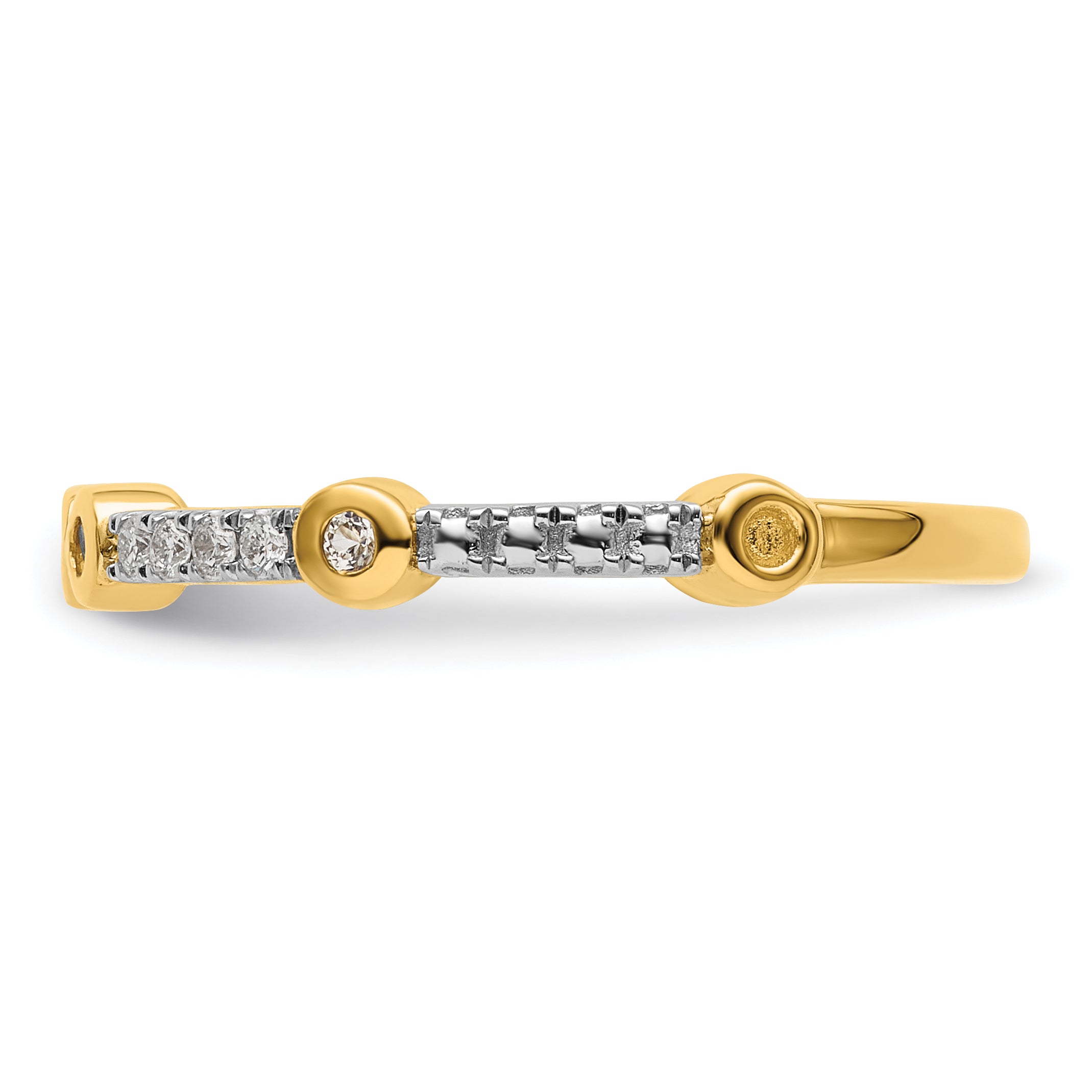 14k Stackable Expressions White Topaz and Diamond Ring