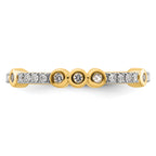 14k Stackable Expressions White Topaz and Diamond Ring