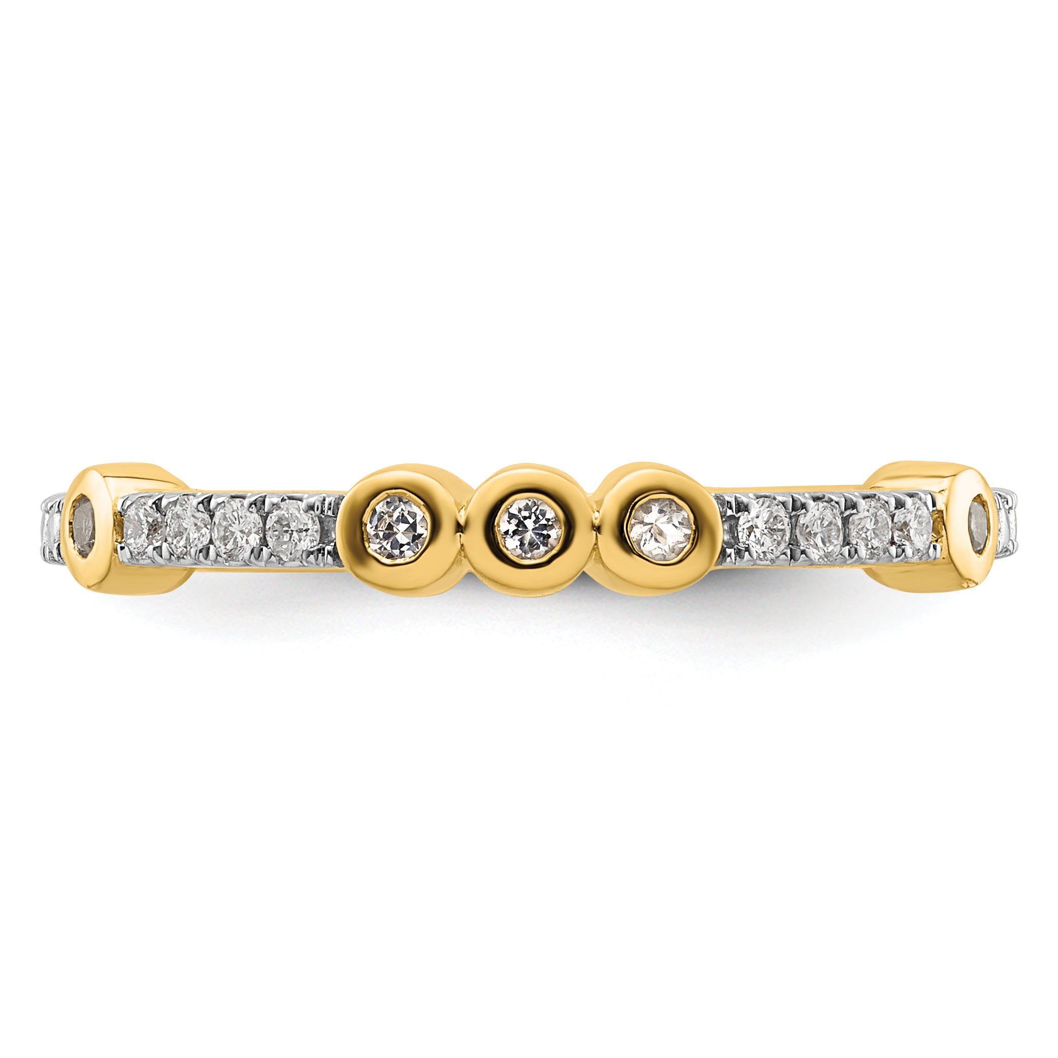 14k Stackable Expressions White Topaz and Diamond Ring