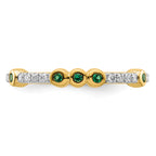 14k Stackable Expressions Created Emerald and Diamond Ring