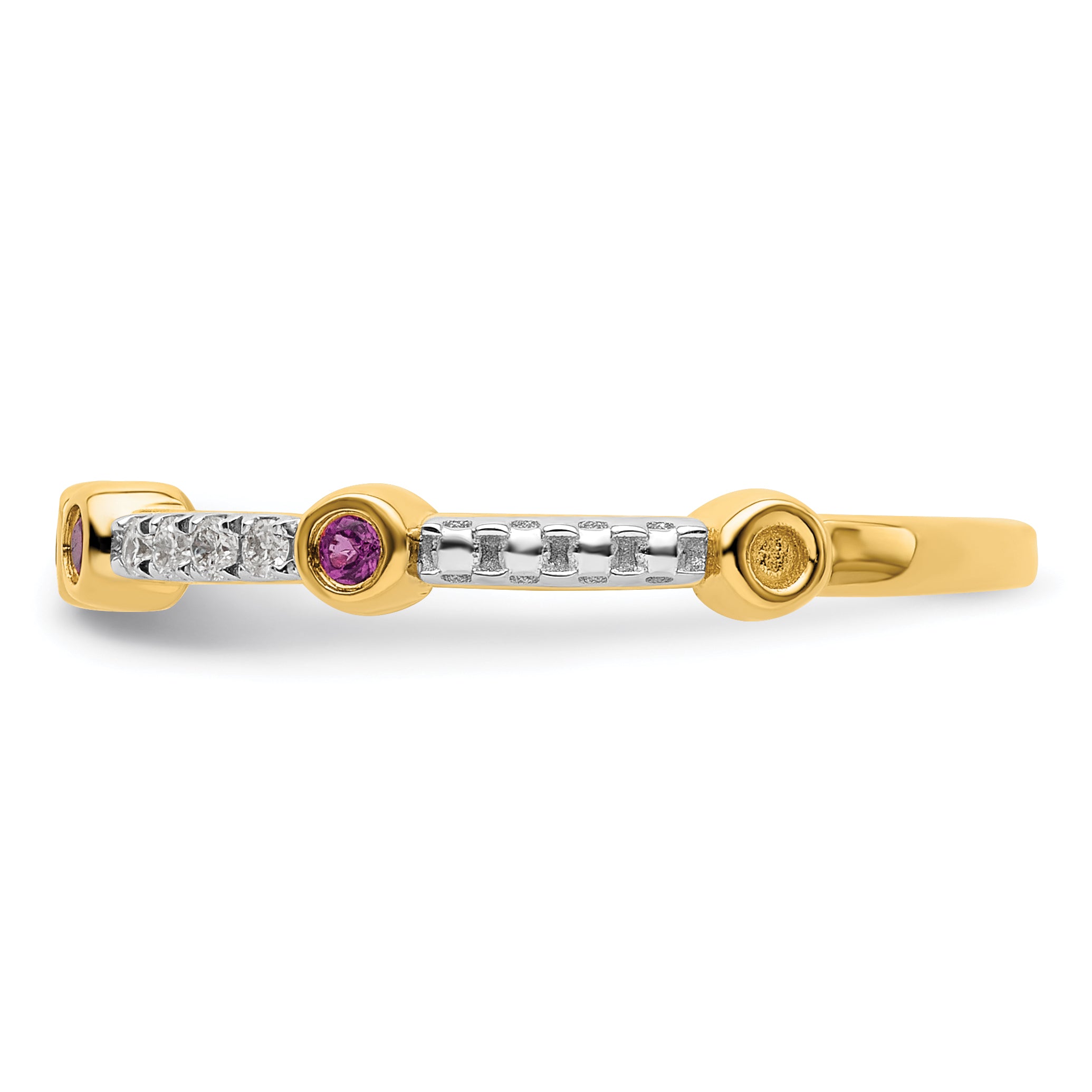 14k Stackable Expressions Rhodolite Garnet and Diamond Ring - Sophia Jewelers