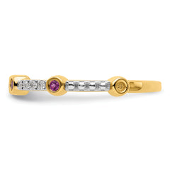 14k Stackable Expressions Rhodolite Garnet and Diamond Ring - Sophia Jewelers