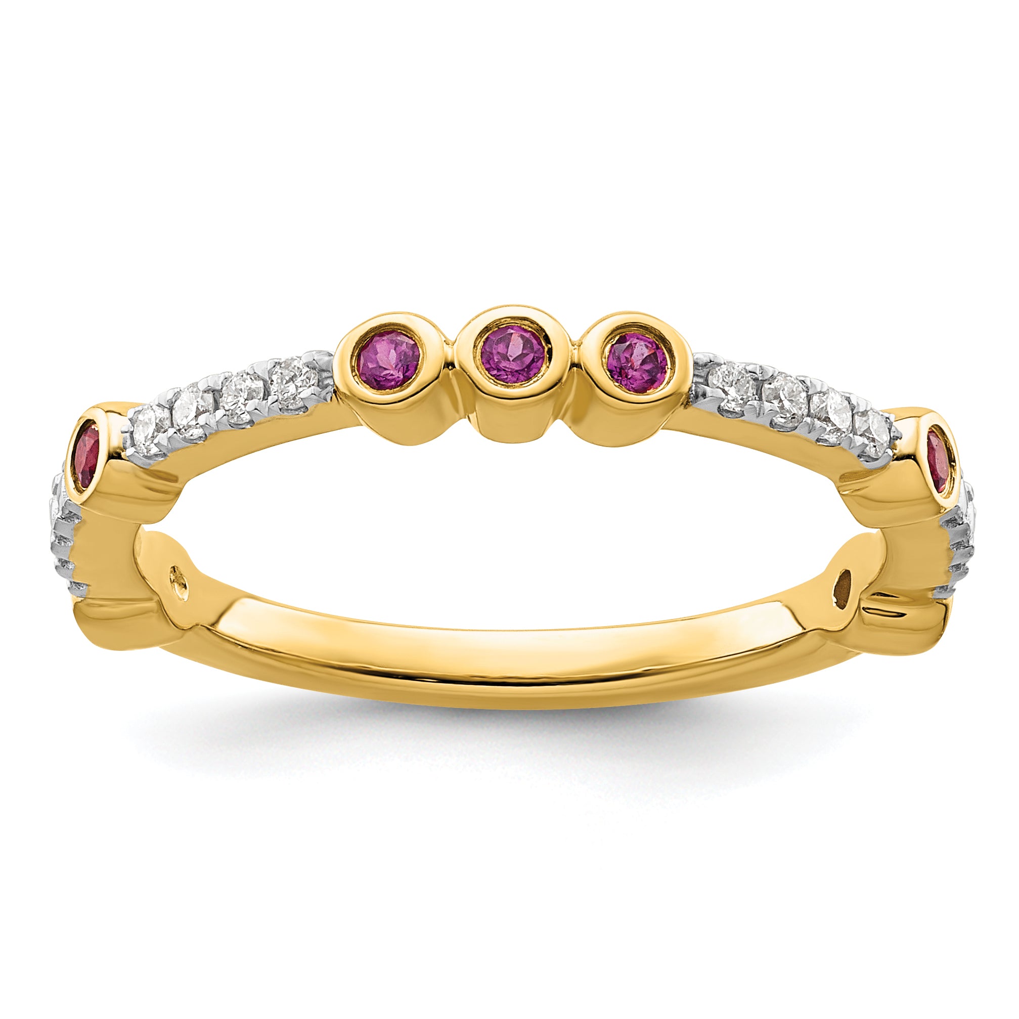 14k Stackable Expressions Rhodolite Garnet and Diamond Ring Main image