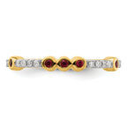 14k Stackable Expressions Created Ruby and Diamond Ring