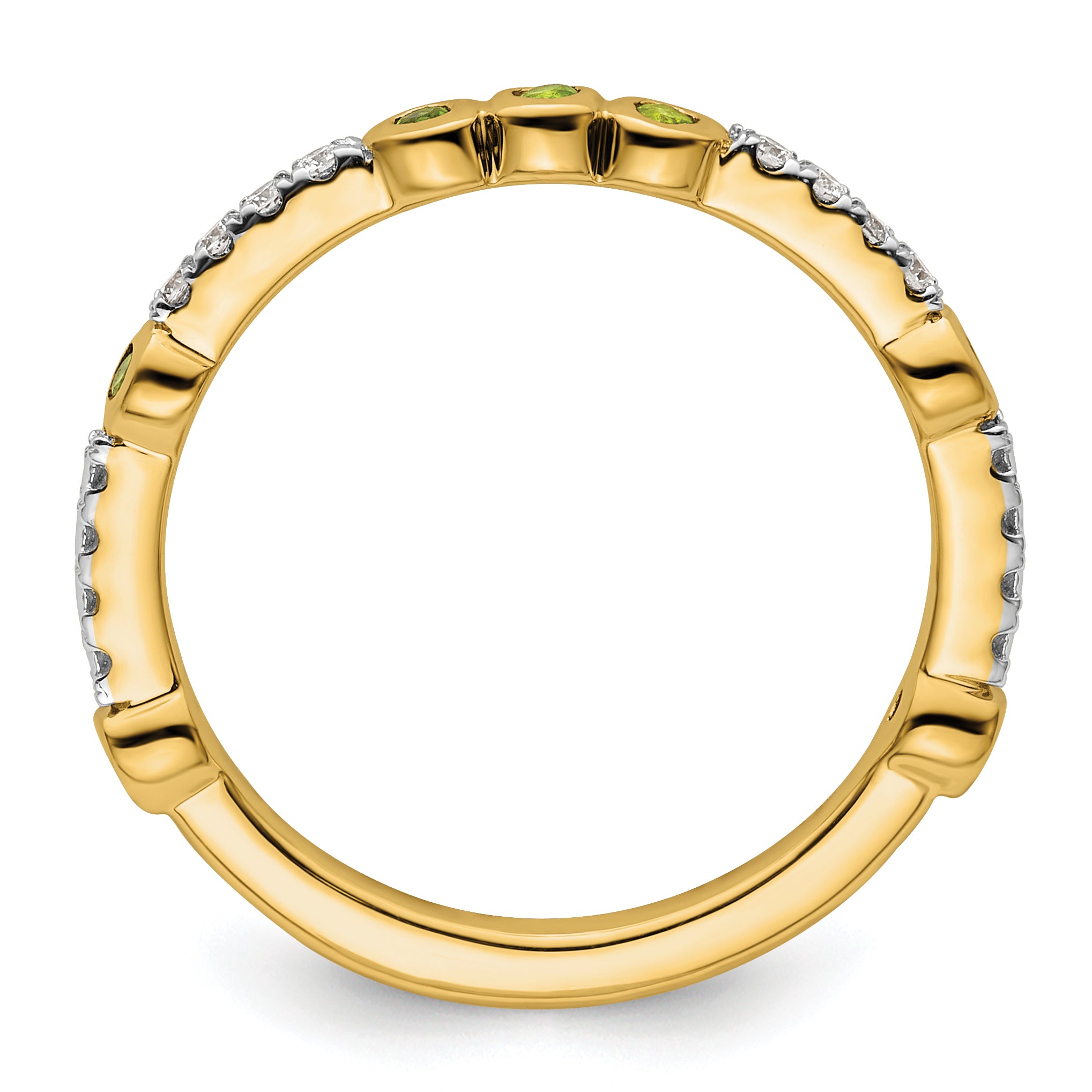 14k Stackable Expressions Peridot and Diamond Ring Secondary image